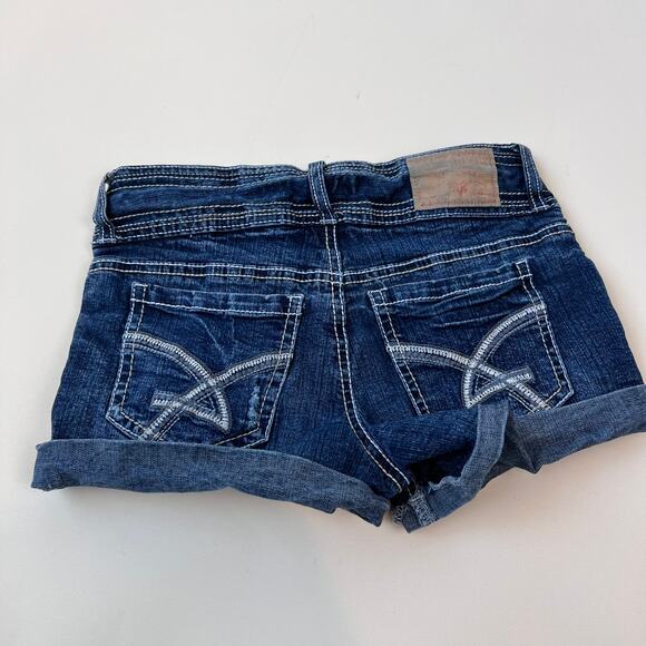 Vintage Y2K Embroidered Low Rise Denim Shorts size 3 Detailed Stitching - Picture 6 of 7